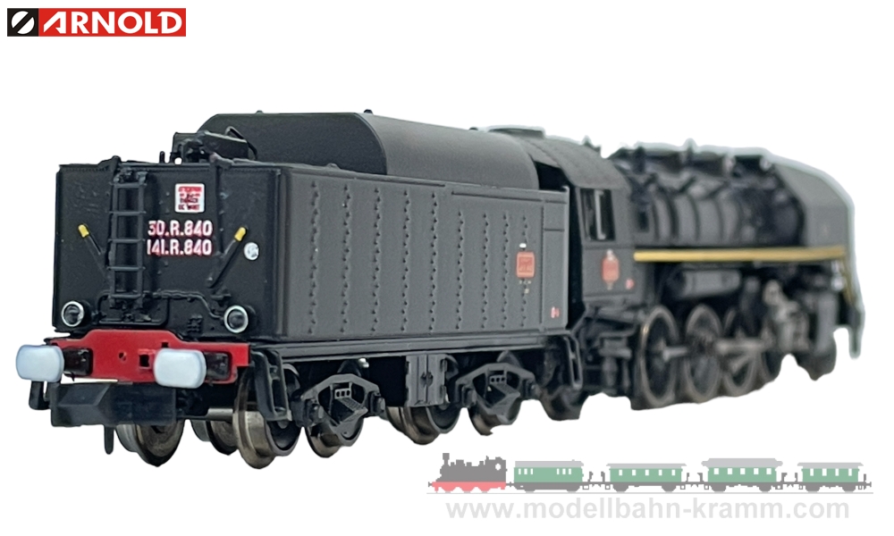 Arnold 2484, EAN 5055286675232: SNCF, 141R 840 steam locomotive, mixed wheels, black/yellow, big f