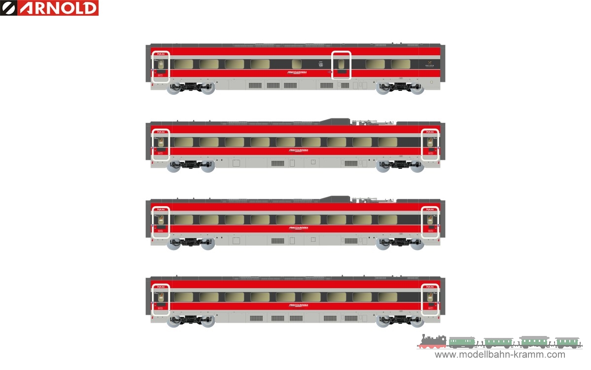 N Trenitalia 4-tlg. Set Zwischenwagen Frecciarossa ETR 1000 FS