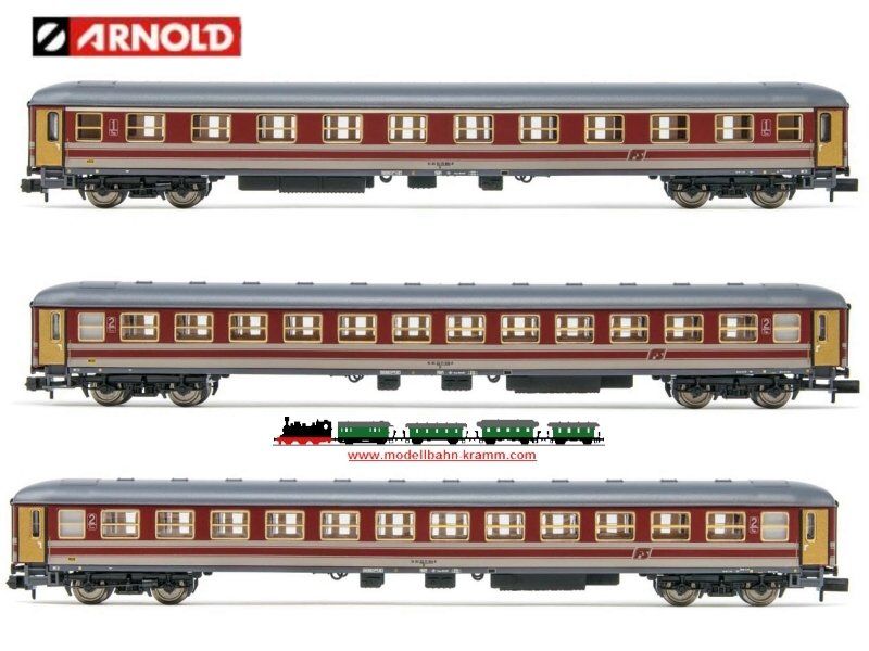 Arnold 4317, EAN 8425420813368: N Set Reisezugwagen 3-teilig der FS