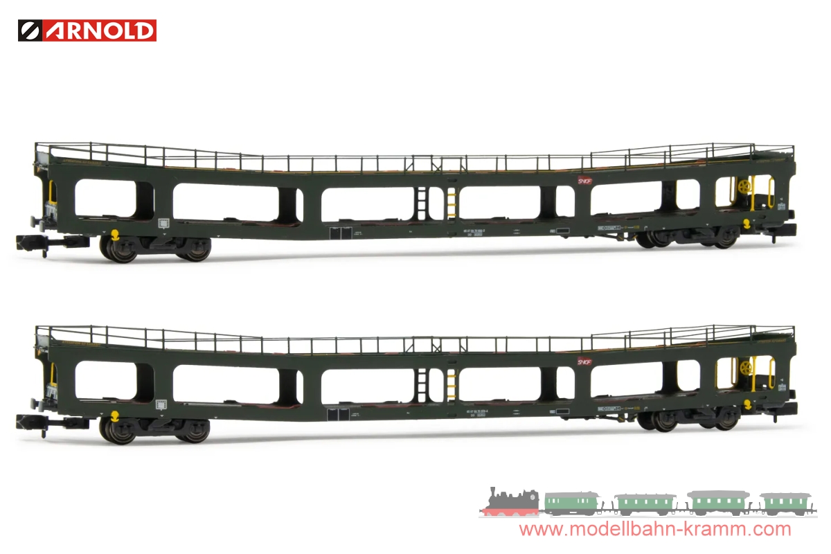 Arnold 4348, EAN 5055286683701: N Set Autotransportwagen 2-teilig der SNCF