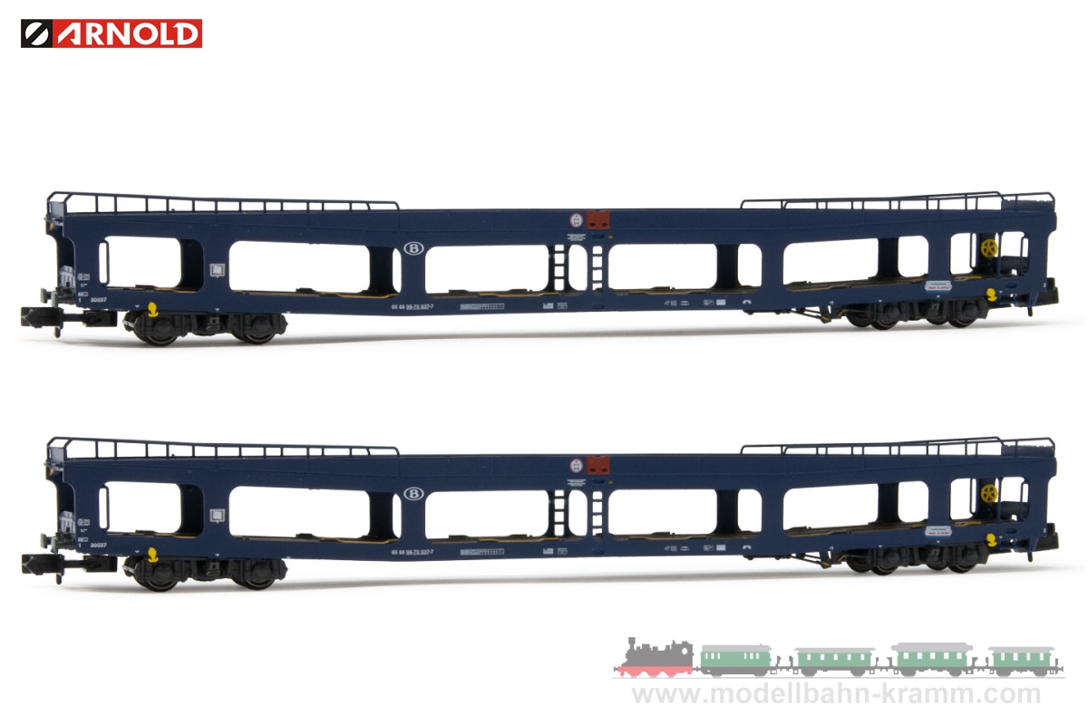 Arnold 4349, EAN 5055286683725: N Set Autotransportwagen 2-teilig der SNCB