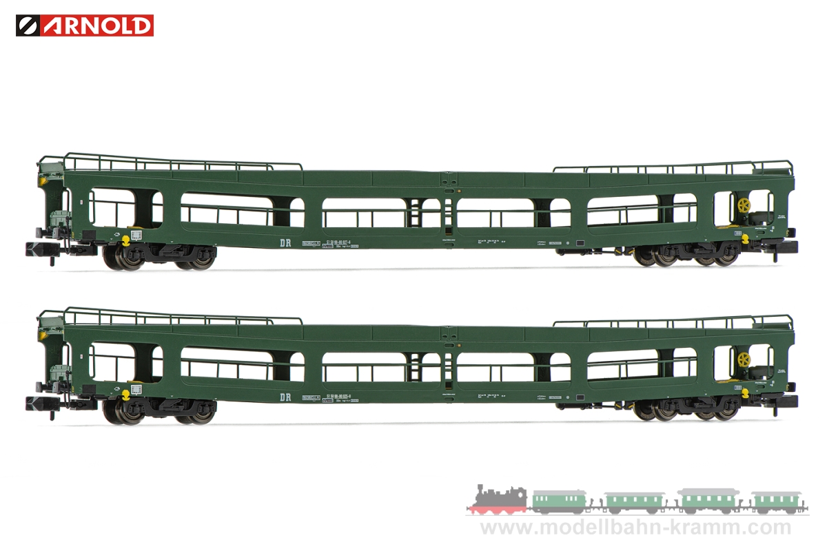 Arnold 4353, EAN 5055286683800: N Set Autotransportwagen 2-teilig der DR