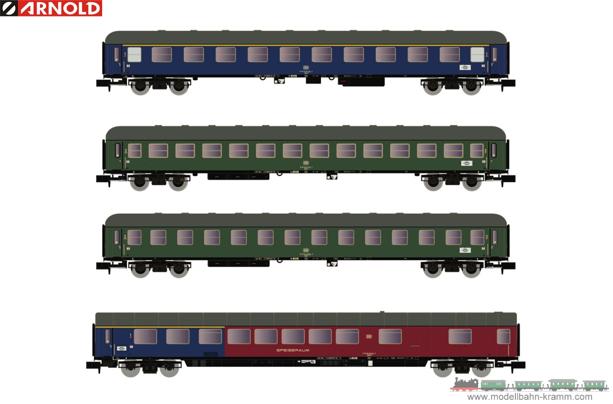 Arnold 4359, EAN 5055286683893: N Set Reisezugwagen der DB 4-teilig