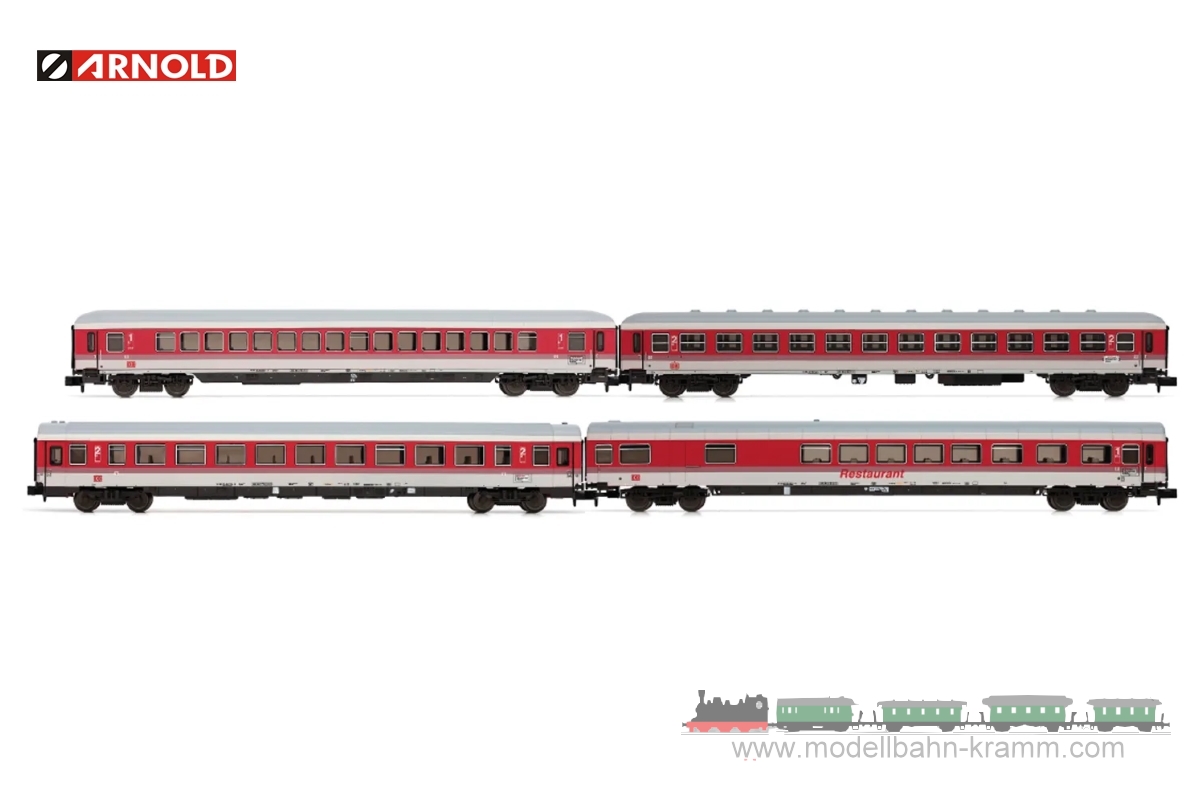 Arnold 4360, EAN 5055286683909: N Set Reisezugwagen InterCity  4-teilig DB AG