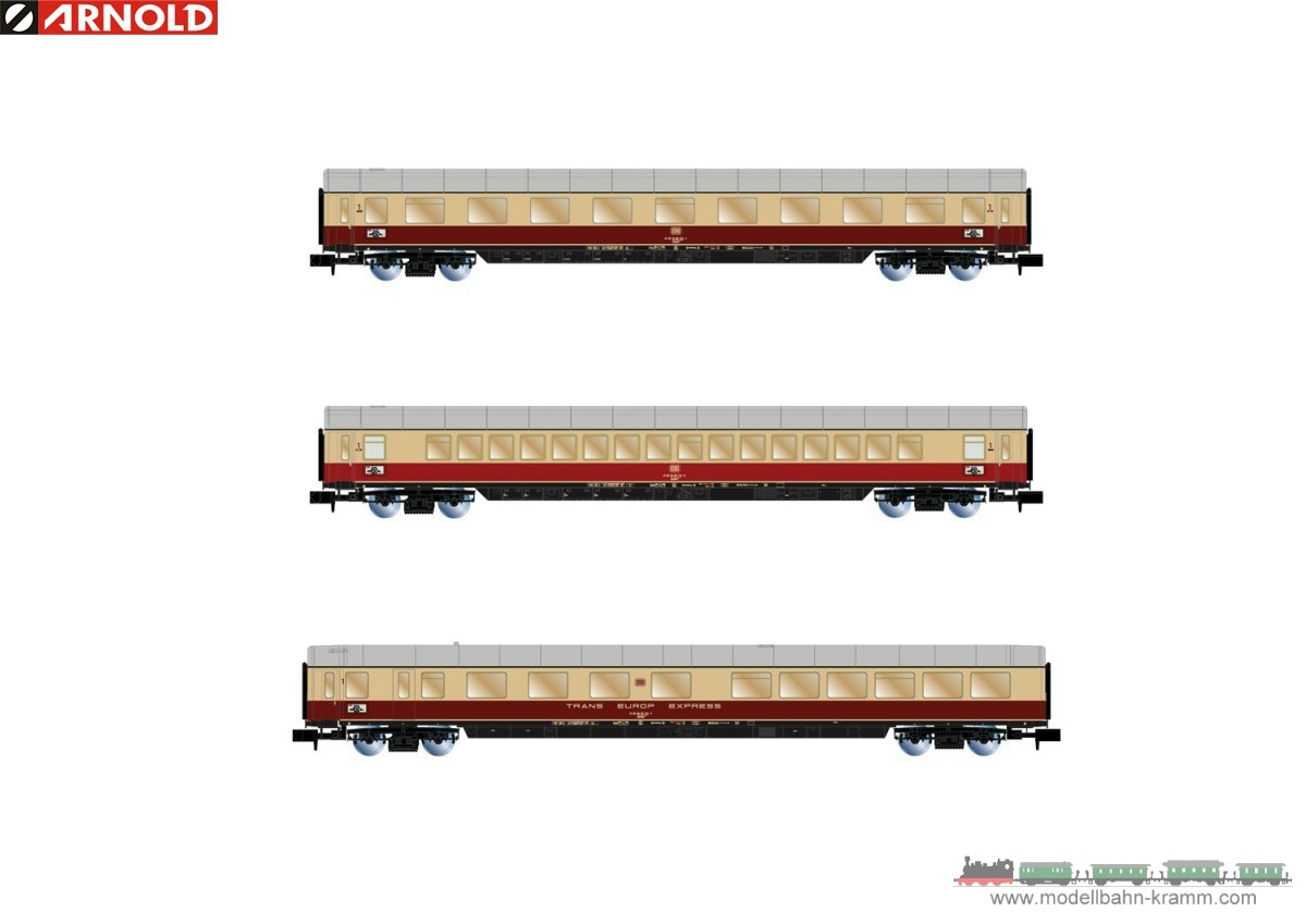 Arnold 4364, EAN 5055286683961: N Set Reisezugwagen TEE Bavaria 3-teilig DB