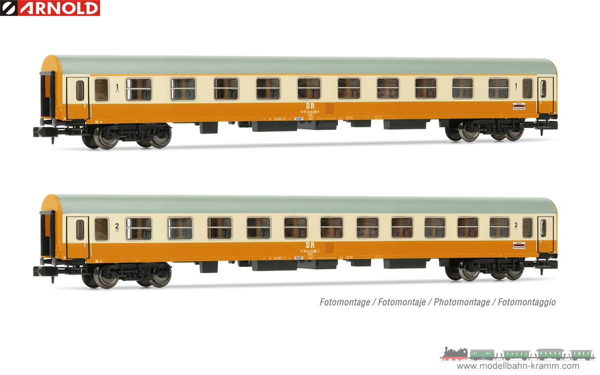 Arnold 4370, EAN 5055286684067: N Set Reisezugwagen 2-teilig der DR