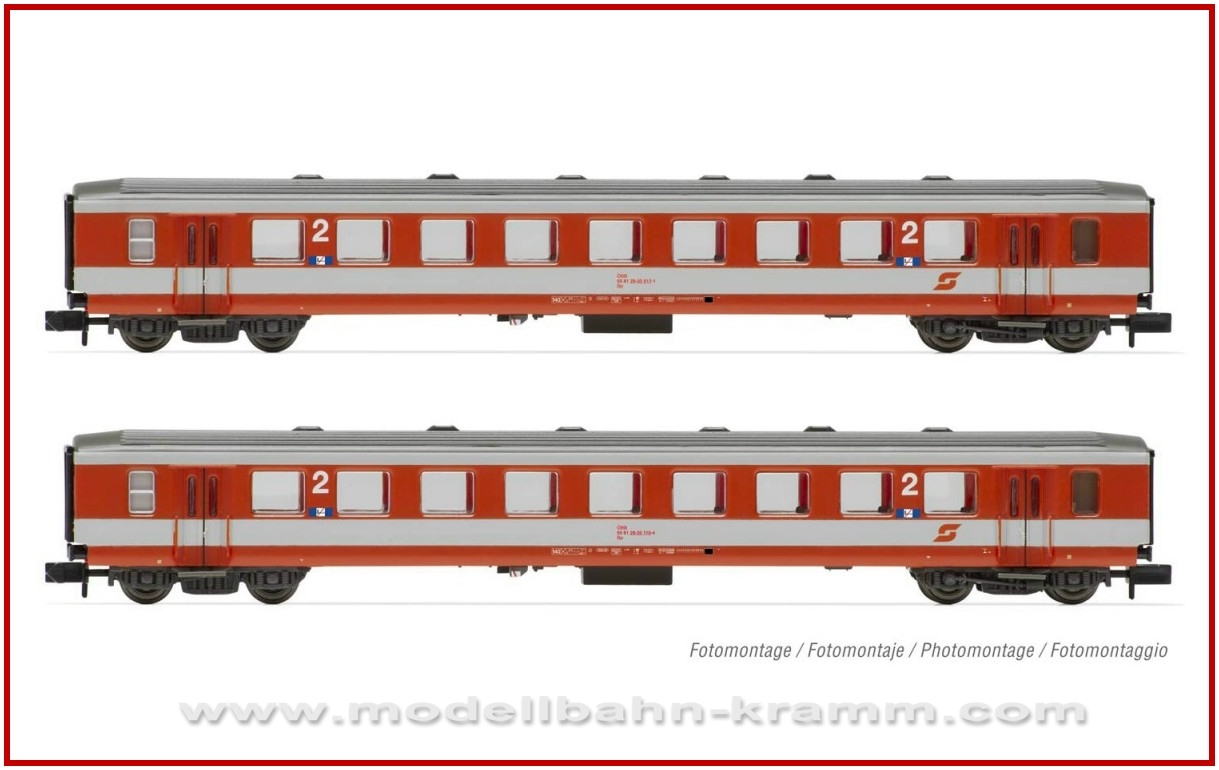 Arnold 4372, EAN 5055286684111: N Set Reisezugwagen Schlieren 2-teilig der ÖBB