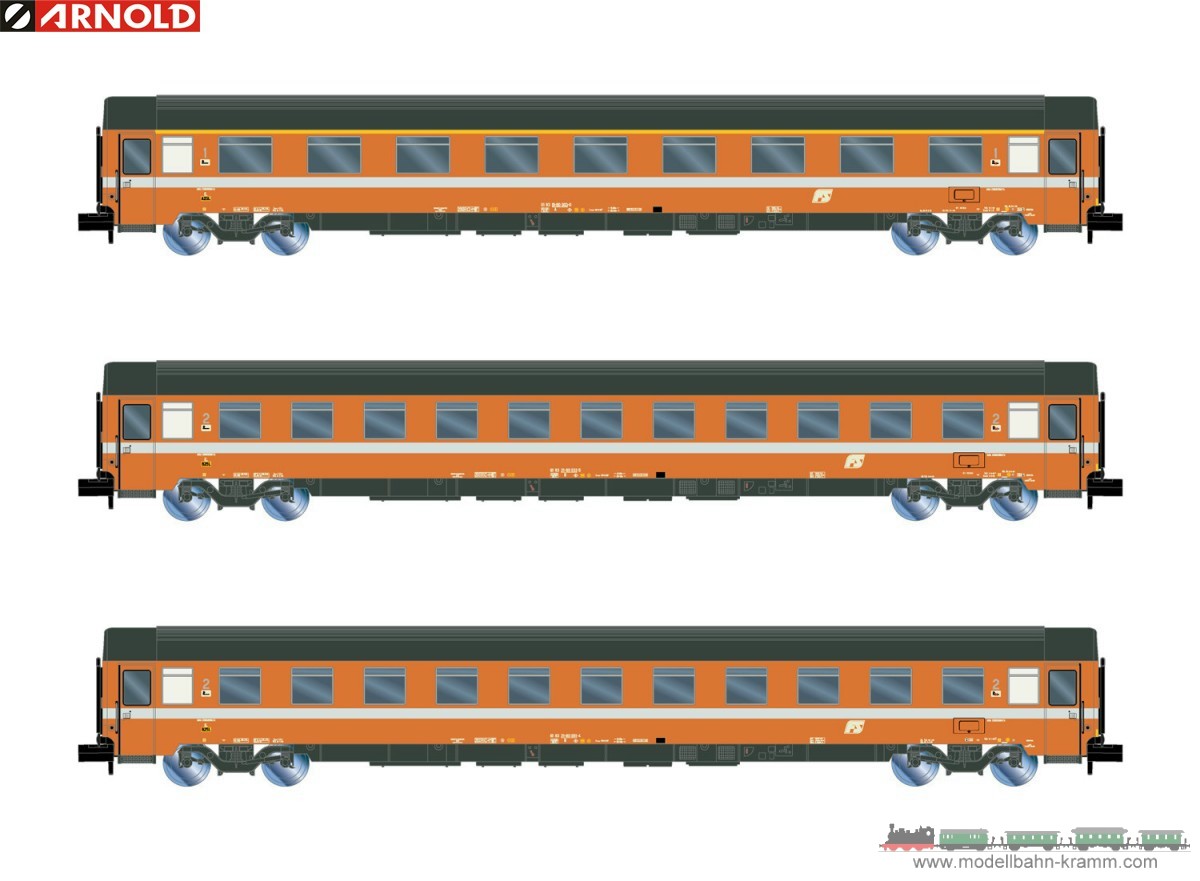 Arnold 4395, EAN 5055286701887: N Set Reisezugwagen UIC-Z 3-teilig FS