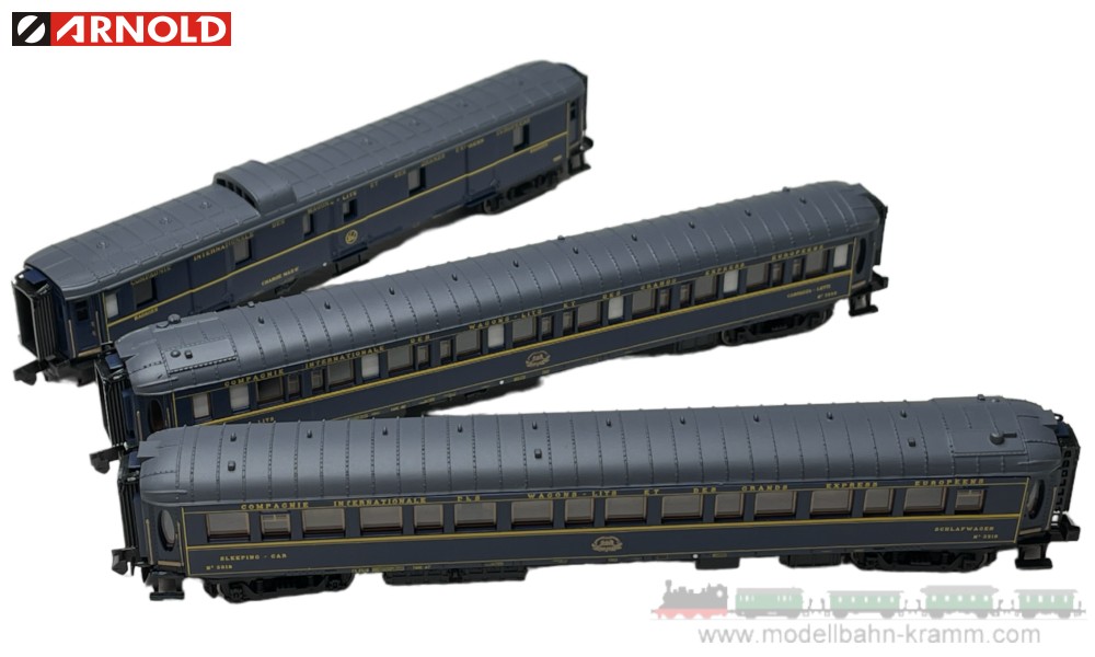 Arnold 4401, EAN 5055286698293: N Set Train Bleu Reisezugwagen 3-teilig CIWL