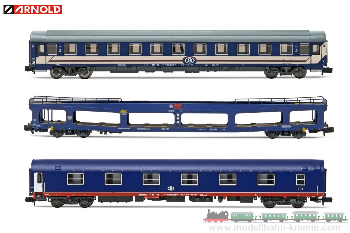 Arnold 4406, EAN 5055286701917: N Set Wagen 3-teilig SNCB
