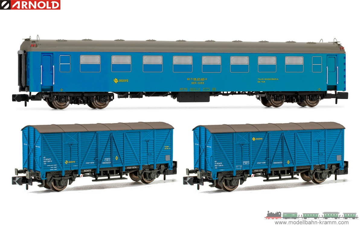 ARNOLD   4457  ged. Güterwagen Typ Gbs 252 "Bahnhofswagen" der DB in OVP; Spur N | Condition: Neu