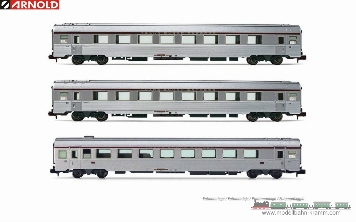 N 3-tlg. Set klimatisierter Reisezugwagen Bauart Mistral 69 SNCF