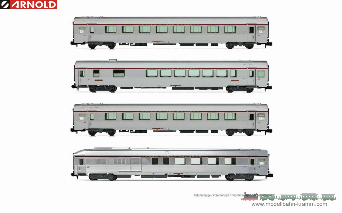 N 4-tlg. Set klimatisierter Reisezugwagen Bauart Mistral 69 SNCF