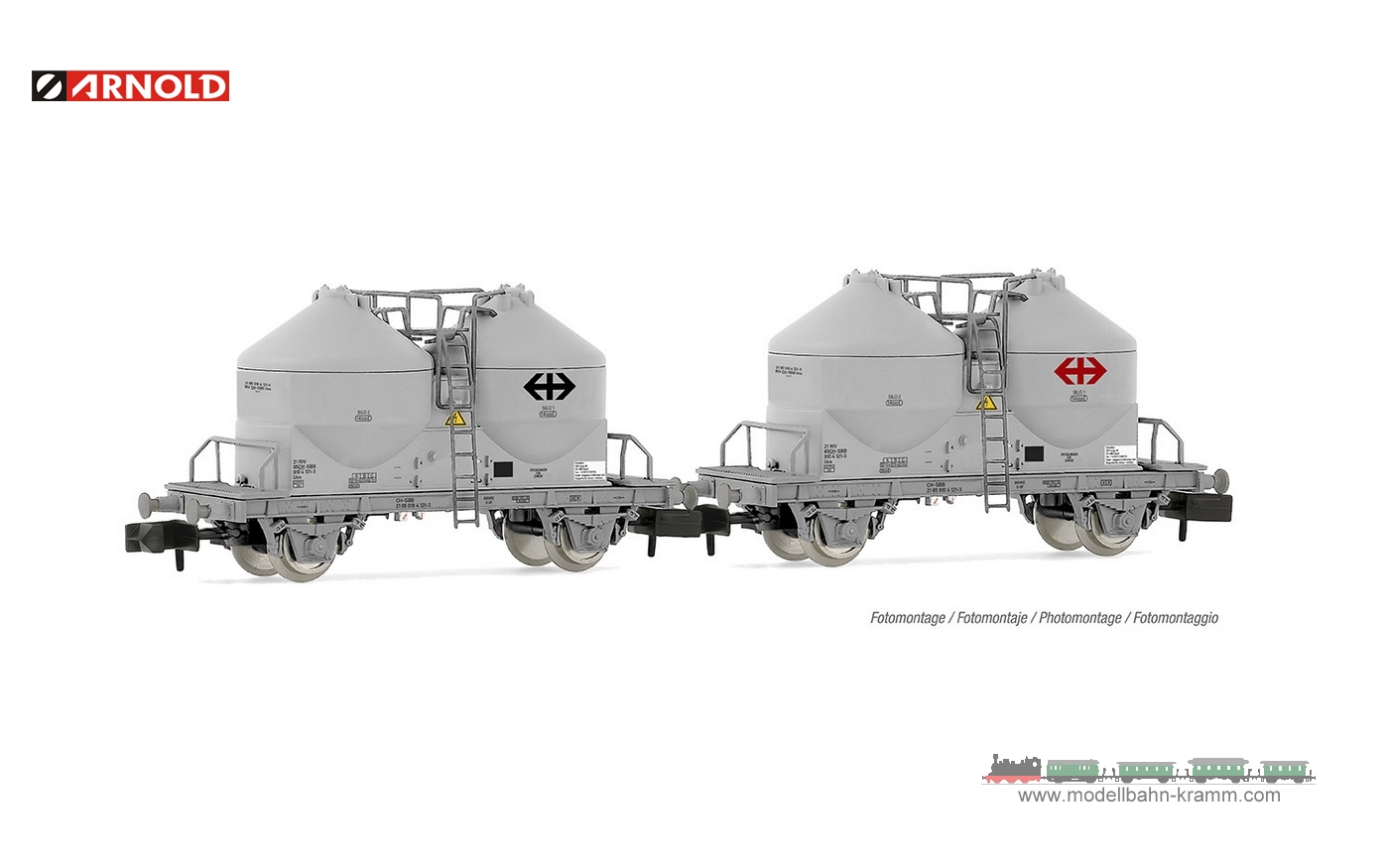 Arnold 6427, EAN 5055286663796: N Set Zementsilowagen 2-teilig der SBB
