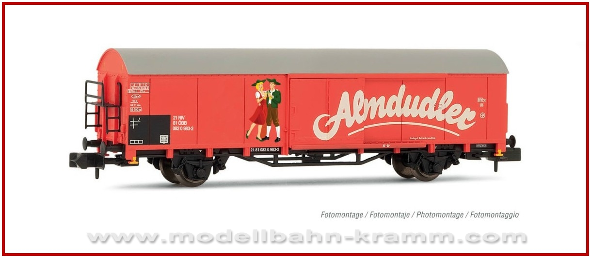 Arnold 6498, EAN 8425420813061: N Gedeckter Güterwagen Almdudler der ÖBB