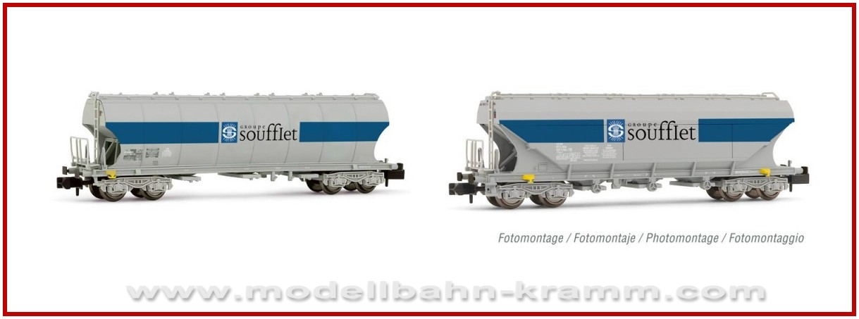 Arnold 6510, EAN 5055286684210: N Set Schwenkdachwagen 2-teilig der SNCF