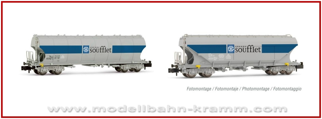 Arnold 6510, EAN 5055286684210: SNCF, 2-unit pack Soufflet, hopper wagons with rounded and fl