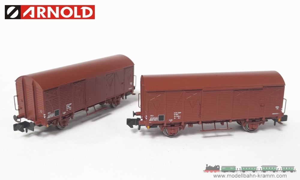 Arnold 6515, EAN 5055286684265: N Set gedeckter Güterwagen 2-teilig der SNCF