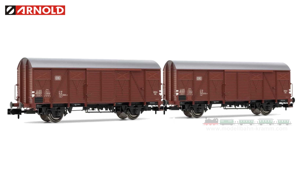 Arnold 6522, EAN 5055286684388: N Set gedeckter Güterwagen 2-teilig der DB