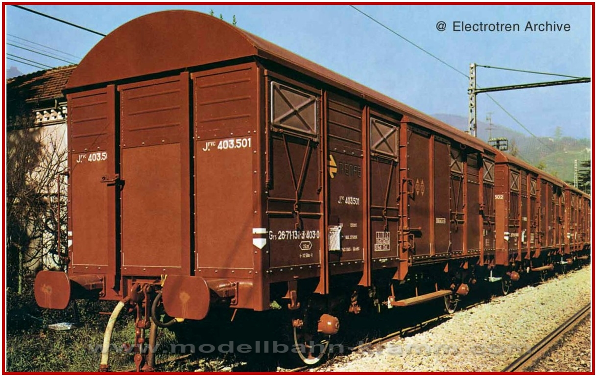 Arnold 6523, EAN 5055286684395: N Set gedeckter Güterwagen 2-teilig der RENFE