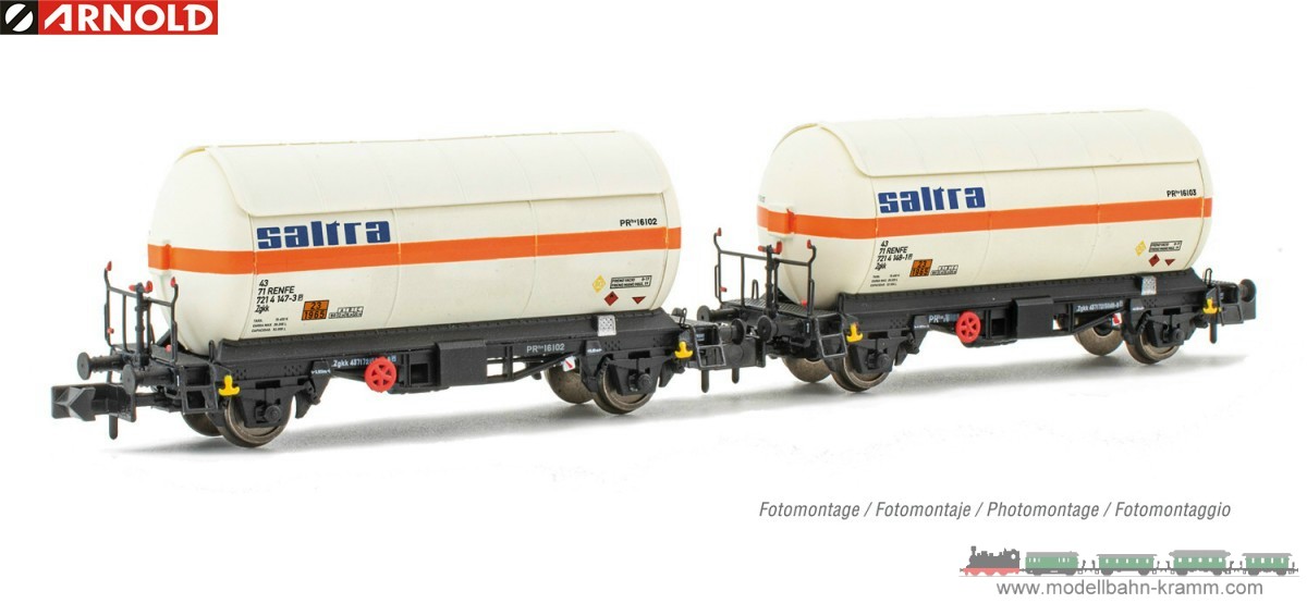 Arnold 6524, EAN 5055286684418: N Set Gaskesselwagen Saltra 2-teilig RENFE