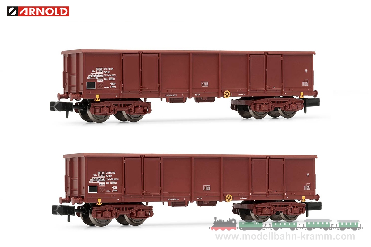 Arnold 6532, EAN 5055286684487: N Set offene Güterwagen 2-teilig der DR