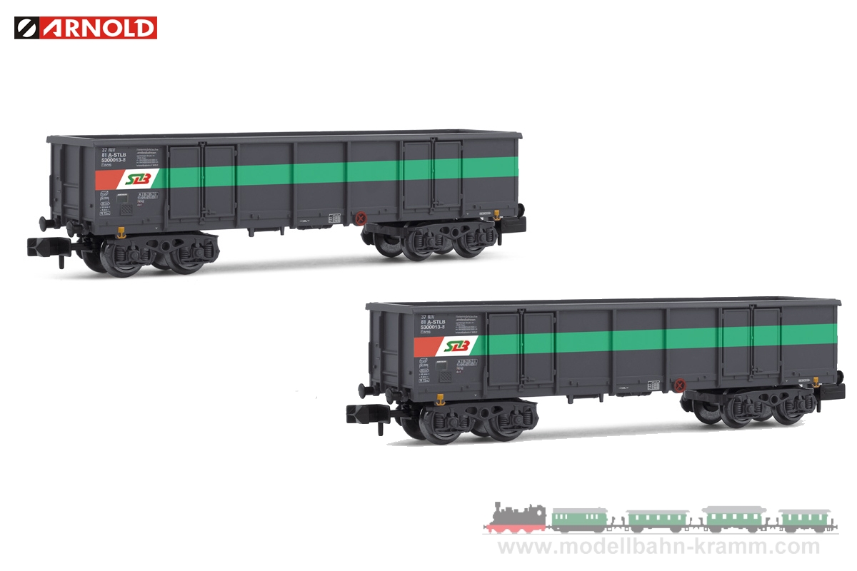 Arnold 6534, EAN 5055286684500: N Set offene Güterwagen 2-teilig der STLB