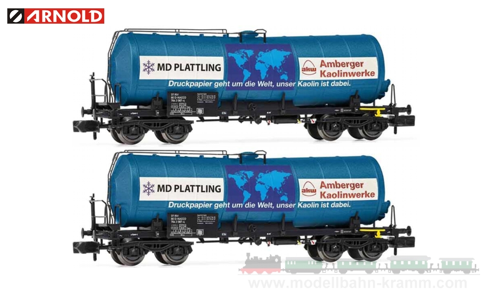 DB AG, 2-unit pack, 4-axle tank wagons, blue liver