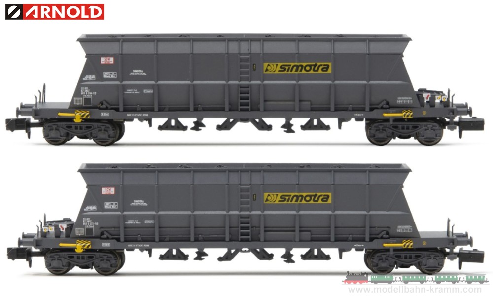Arnold 6549, EAN 5055286698446: N Set Selbstentladewagen Faoos 2-teilig SNCF