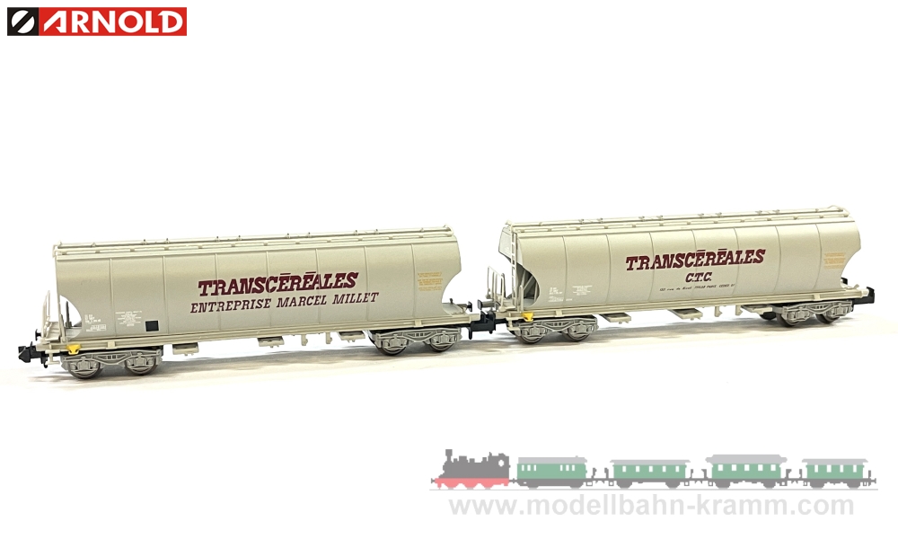Arnold 6558, EAN 5055286701979: N Set Schwenkdachwagen 2-teilig SNCF