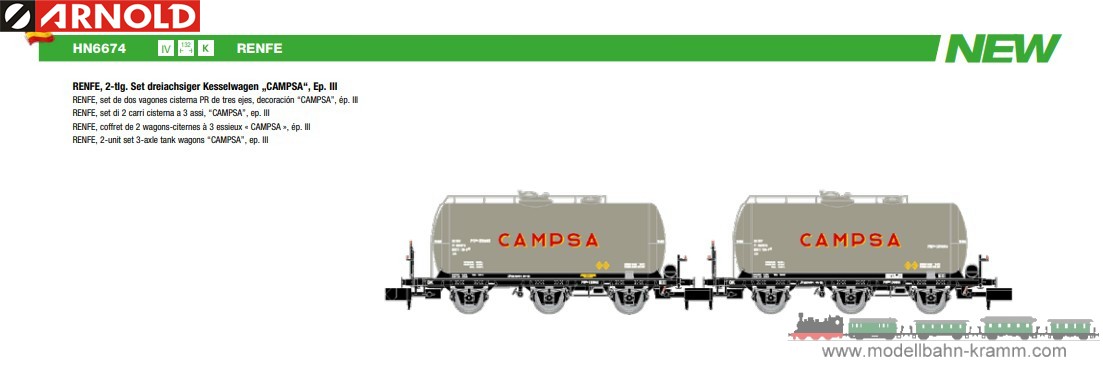 N RENFE 2tlg. Set Kesselwagen Campsa III