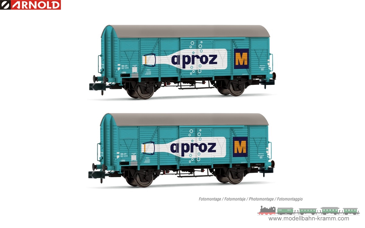 N 2-tlg. Set gedeckter Güterwagen Bauart K4 aproz SBB