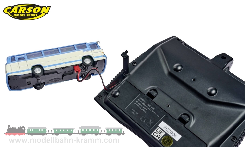 Carson 500504143, EAN 2000075396358: H0/1:87 RC MB O302 Bus blau/beige