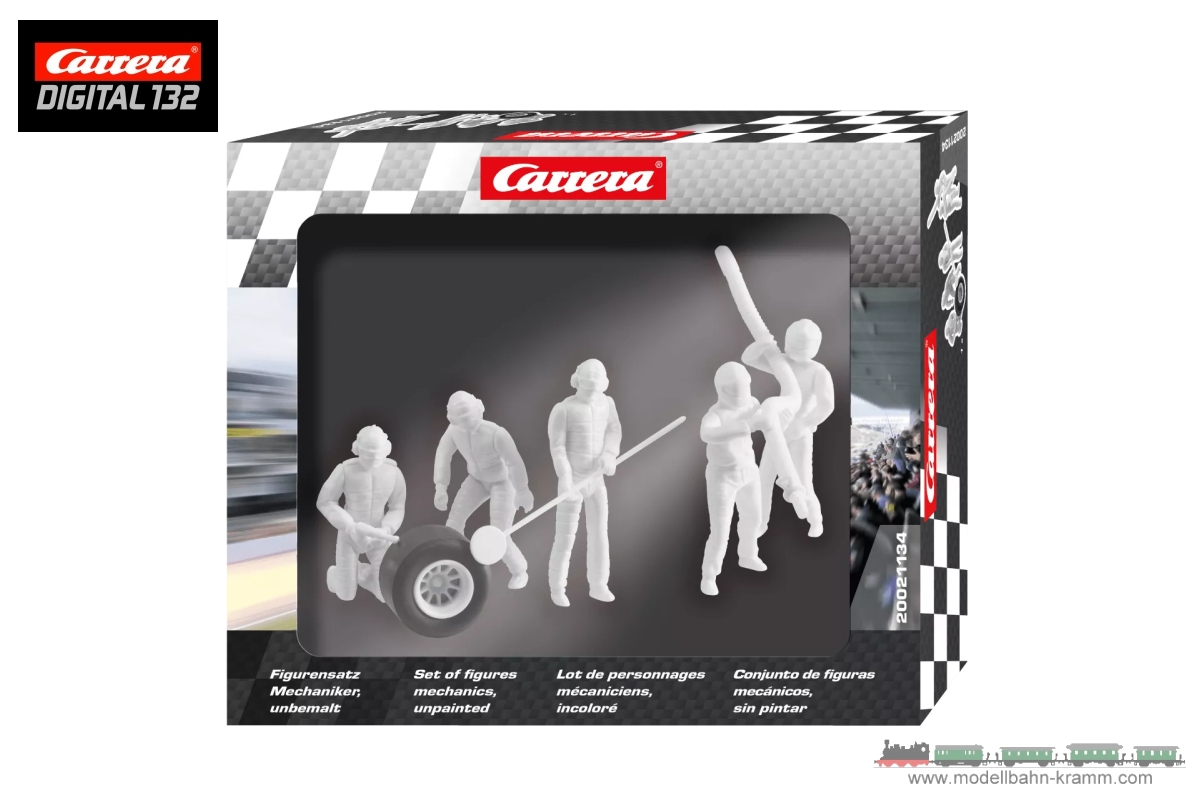 Carrera 21134, EAN 4007486211346: Carrera figure set, 5 mechanics unpainted