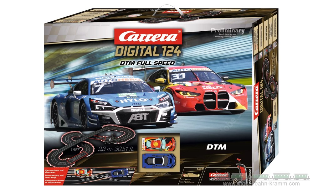 Carrera 23633, EAN 4007486236332: DIGITAL 124 Startpackung DTM Full Speed Audi R8 LMS / BMW M4 GT3