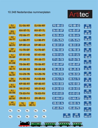 Artitec 10.348, EAN 8719214082833: H0 Niederländische Kfz-Kennzeichen