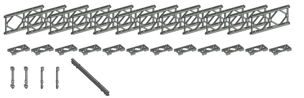 Artitec 1870141, EAN 8719214085575: H0 Bailey-Brücke Ergänzung zur Grundeinheit als Bausatz