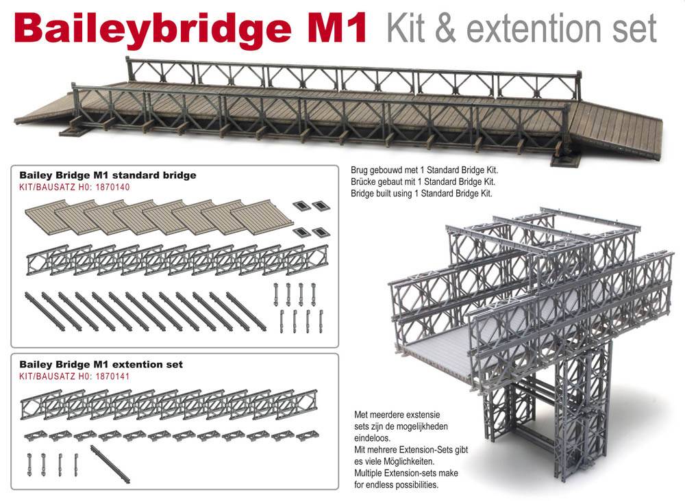 Artitec 1870141, EAN 8719214085575: H0 Bailey-Brücke Ergänzung zur Grundeinheit als Bausatz