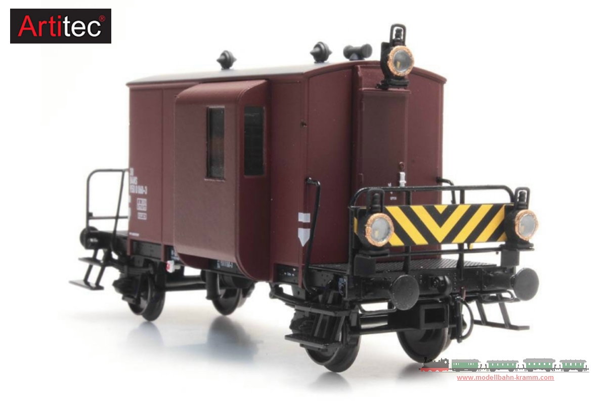 Artitec 28.115, EAN 8719214085537: H0 Warntafel + 3 Öllampe für Güterzugbegleitwagen Bausatz