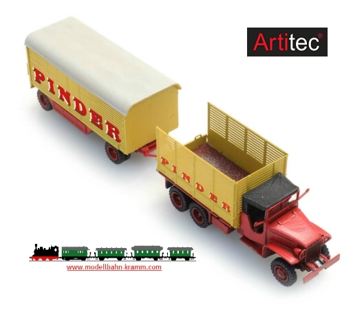 Artitec 316.086, EAN 8720168701084: N GMC 353 mit Anhänger Circus Pinder Fertigmodell