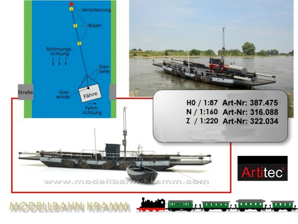 Artitec 316.088, EAN 8720168701060: N Autofähre (Gierfähre) Fertigmodell