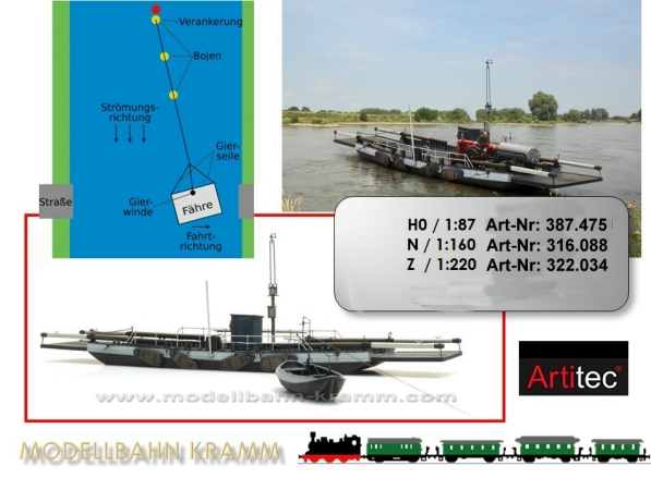 Artitec 316.088, EAN 8720168701060: N Autofähre  (Gierfähre) Fertigmodell