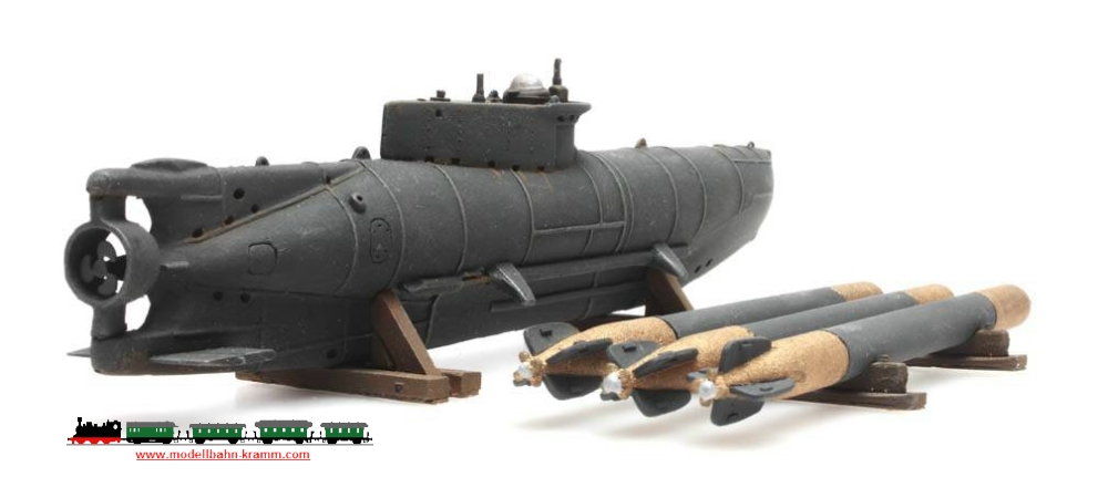 Artitec 387.12, EAN 8718692487505: H0 Kleines U-Boot Seehund + Torpedos, Fertigmodell