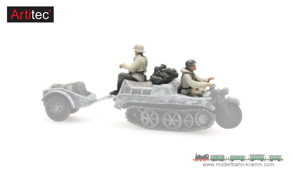 Artitec 387.254, EAN 8719214080259: H0 Kettenkrad crew und Bepackung Winter Fertigmodell