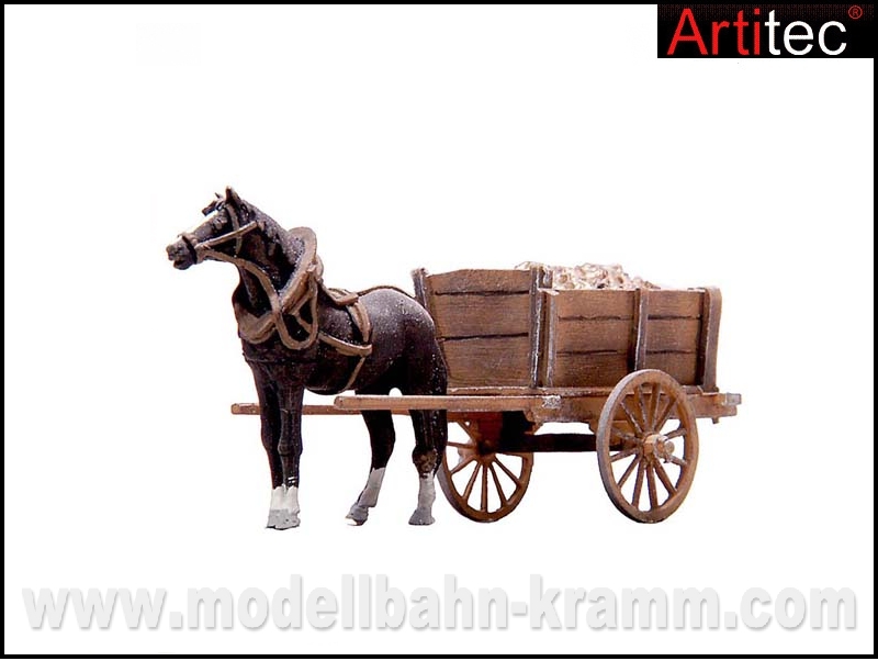 Artitec 387.287, EAN 8719214081034: H0 Rübenwagen mit Pferd Fertigmodell