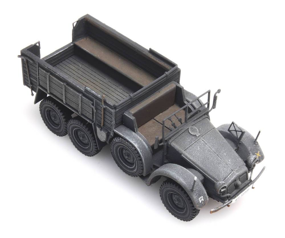 Artitec 387.380, EAN 8719214084998: H0 WWII Deutsche Wehrmacht Krupp-Protze in grau Fertigmodell