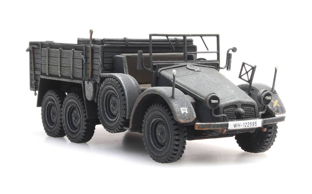 Artitec 387.380, EAN 8719214084998: H0 WWII Deutsche Wehrmacht Krupp-Protze in grau Fertigmodell