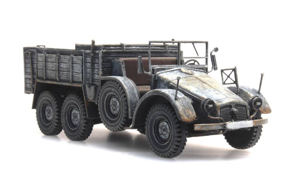 Artitec 387.398, EAN 8719214085292: H0 WWII Deutsche Wehrmacht Krupp-Protze in Wintertarnung Fertigmodell