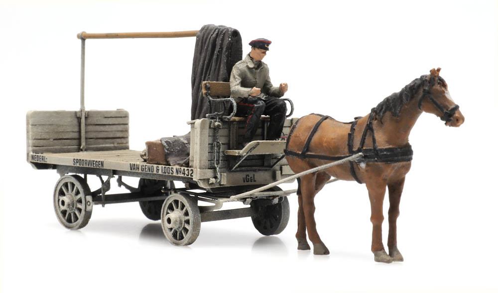 Artitec 387.428, EAN 8719214087562: H0 VG&L Pferde-Lastwagen mit Figur, Fertigmodell