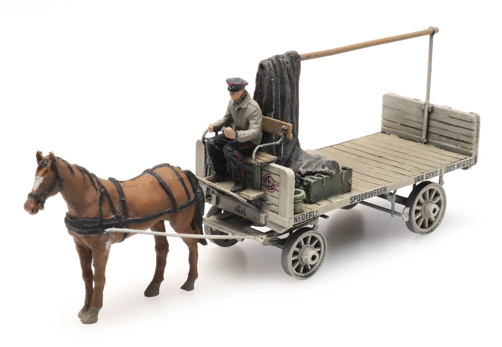 Artitec 387.428, EAN 8719214087562: H0 VG&L Pferde-Lastwagen mit Figur, Fertigmodell